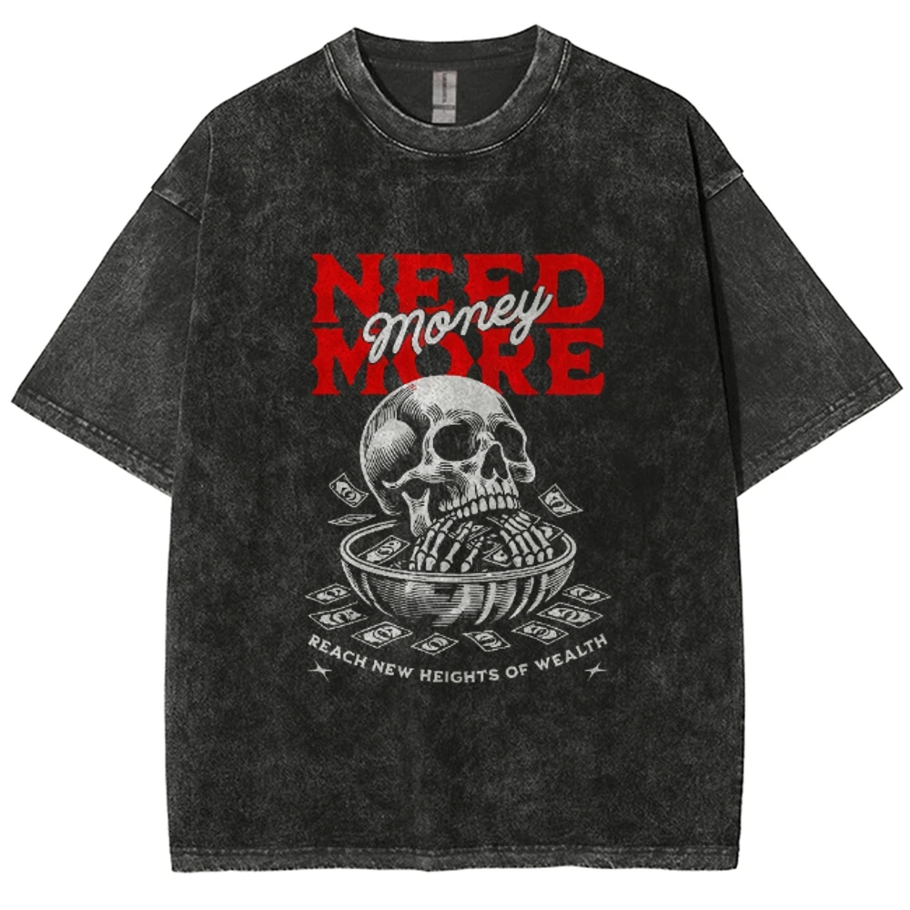 Need More Money Unique Men's Graphic T-Shirts - Short Sleeve with Striking Detailed Skull-Money Pattern, Achieve Wealthy Goals
Need More Money Unique Men's Graphic T-Shirts - Short Sleeve with Striking Detailed Skull-Money Pattern, Achieve Wealthy Goals