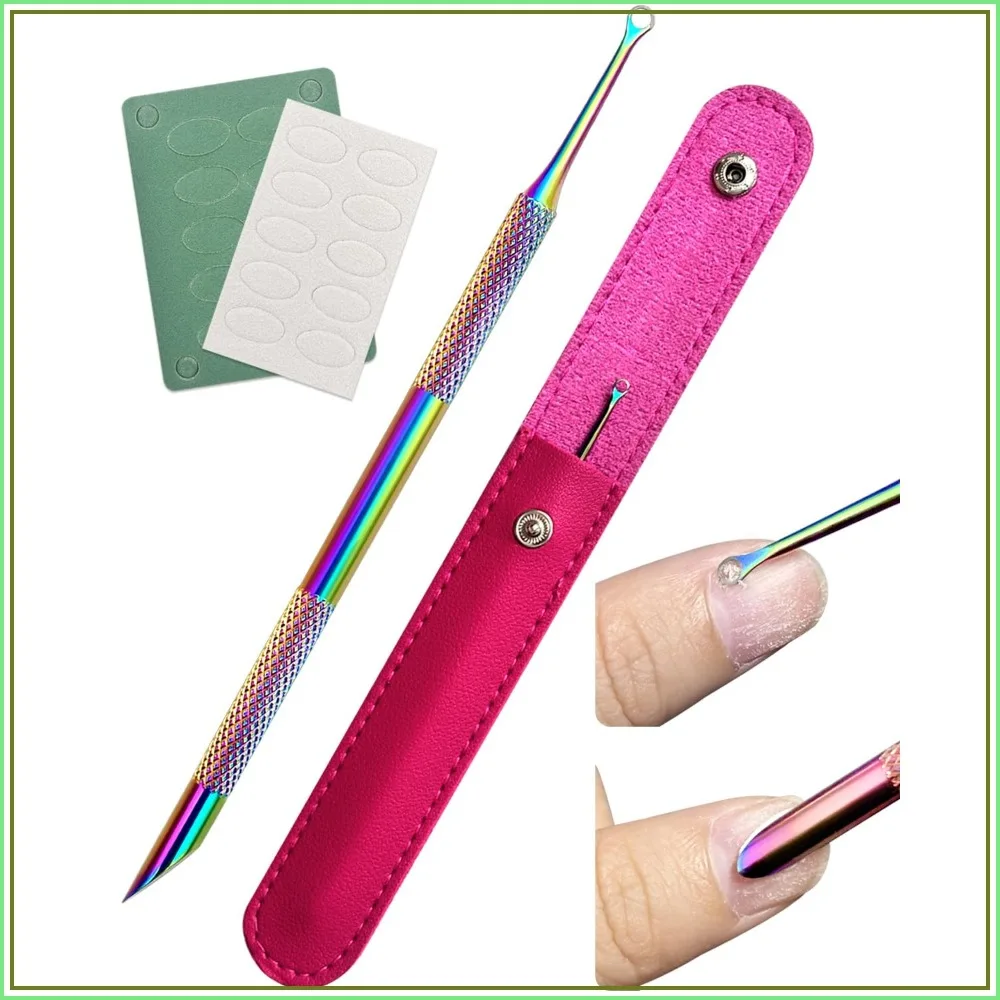 Dual Ended Cuticle Remover & Pusher, Stainless Steel Nail Tool with 2 Grit Files, Storage Bags, Salon & Home
Dual Ended Cuticle Remover & Pusher, Stainless Steel Nail Tool with 2 Grit Files, Storage Bags, Salon & Home
