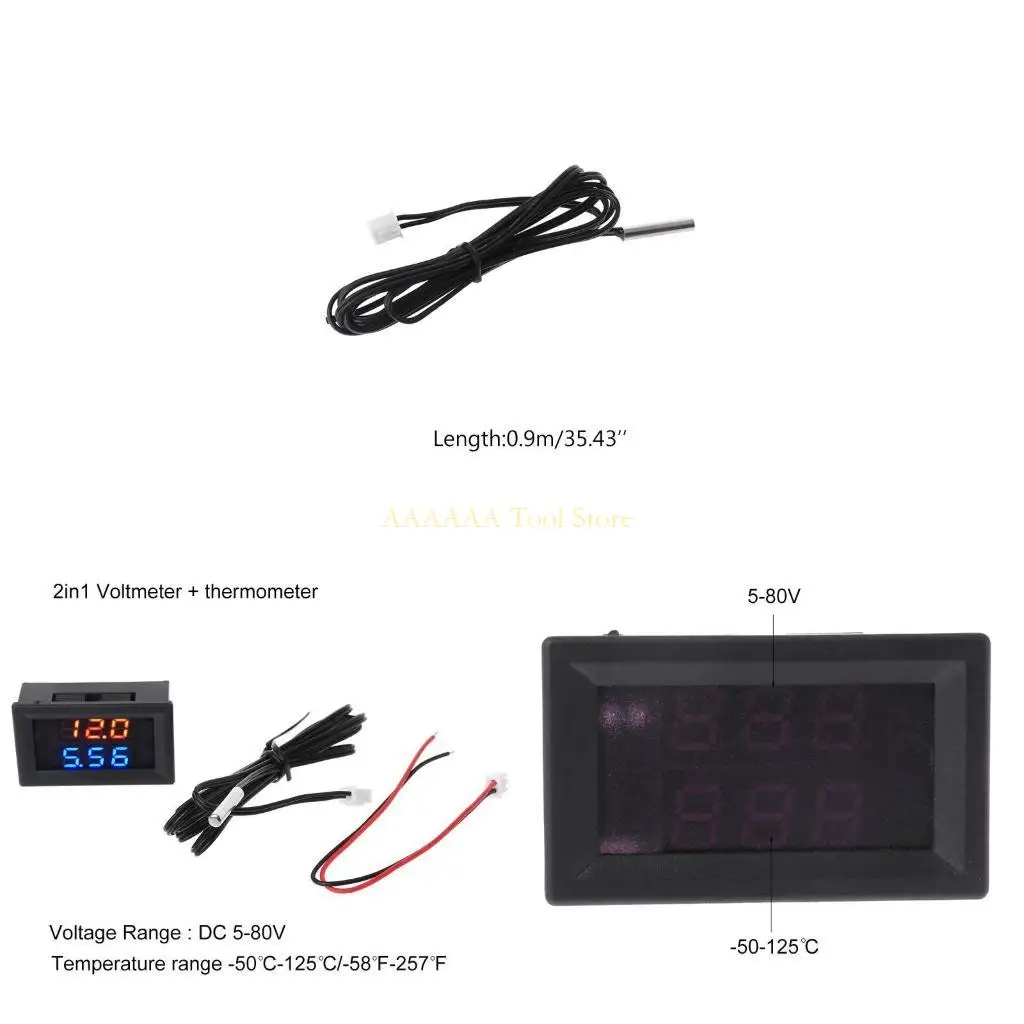 A2BE Dual LED Display Dual Dispaly Voltmeter + Thermometer Thermometer Temperature
A2BE Dual LED Display Dual Dispaly Voltmeter + Thermometer Thermometer Temperature