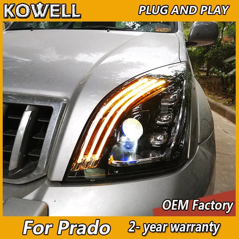Стайлинг автомобиля для фар Toyota Prado 2003-2009 Land Cruiser, головной светильник DRL, указатель поворота, ближний свет, линза проектора
Стайлинг автомобиля для фар Toyota Prado 2003-2009 Land Cruiser, головной светильник DRL, указатель поворота, ближний свет, линза проектора