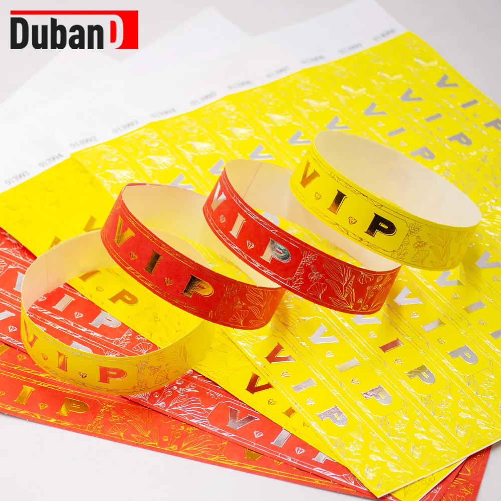 VIP Paper Wristbands with Gold Foil Logo, Disposable Waterproof Identification Bracelets for Wedding, Concert, Security
VIP Paper Wristbands with Gold Foil Logo, Disposable Waterproof Identification Bracelets for Wedding, Concert, Security