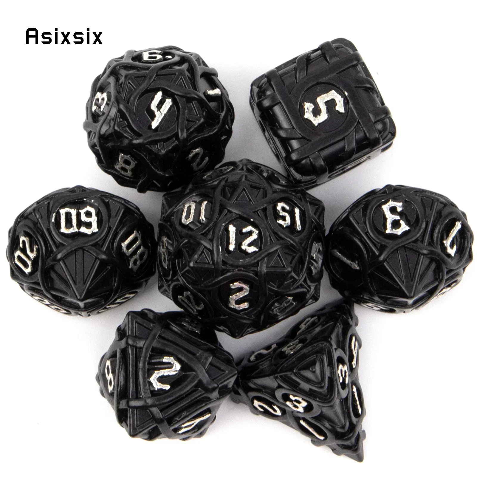 7 Pcs White Black Stripe Metal Dice Perfect For Card Games Board Games For Critical Role, Rpgs, D&D
7 Pcs White Black Stripe Metal Dice Perfect For Card Games Board Games For Critical Role, Rpgs, D&D