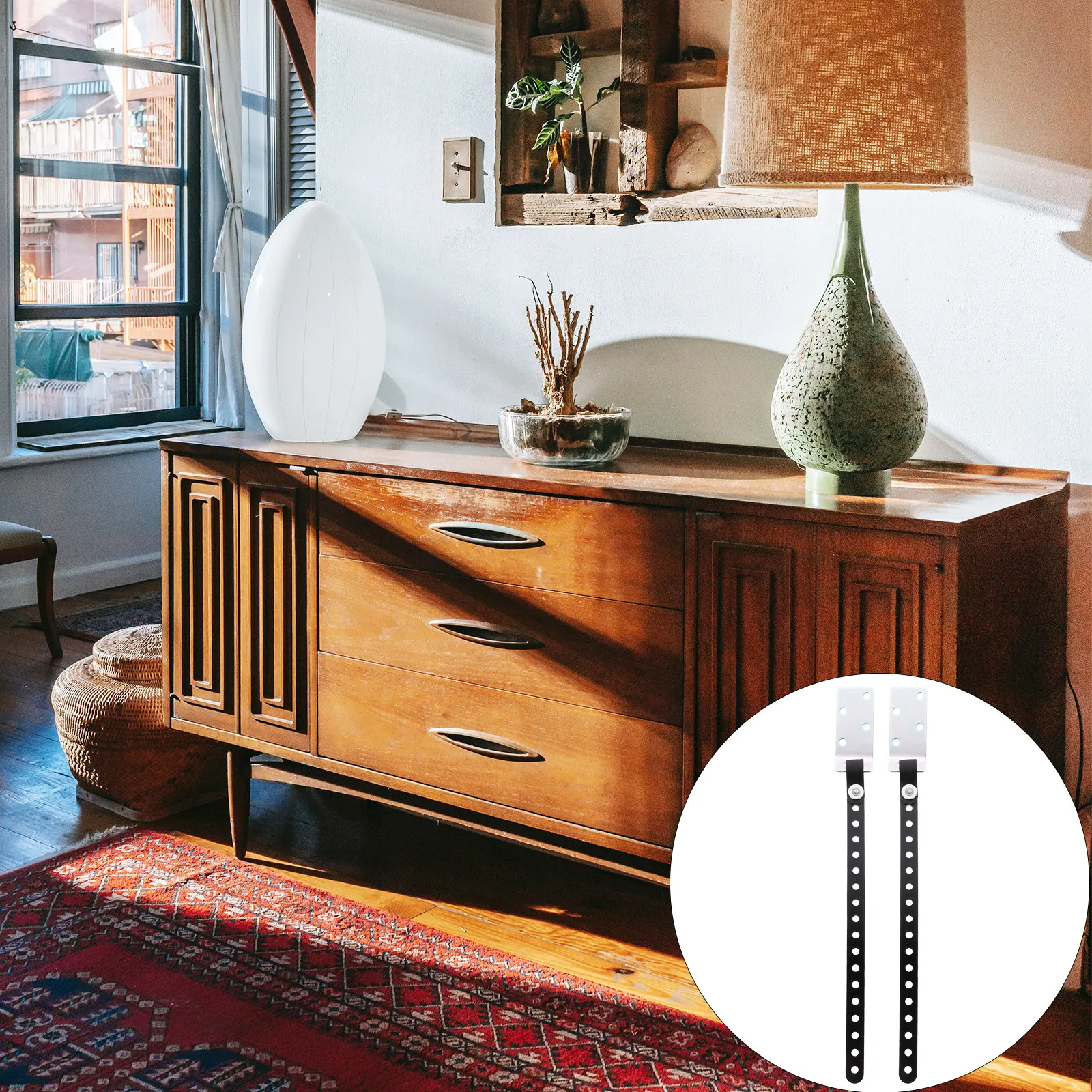 2Pcs Anti-Tip Straps Baby Proof Furniture Safety Adjustable Wall Anchors for TV Bookshelf Drawer Secure Furniture Strap Anchors
2Pcs Anti-Tip Straps Baby Proof Furniture Safety Adjustable Wall Anchors for TV Bookshelf Drawer Secure Furniture Strap Anchors