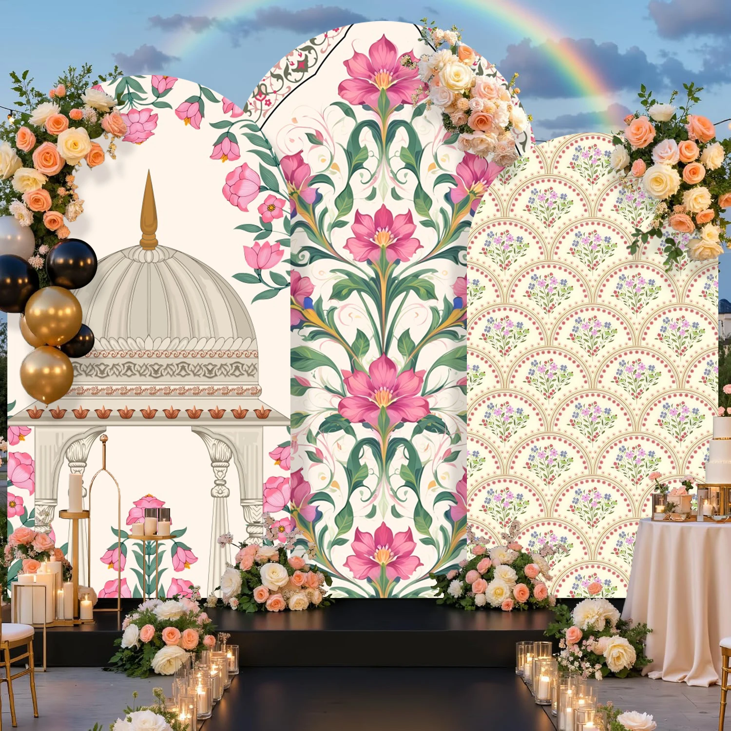 Indian Style Floral Castle Arch Cover Background for Girls Birthday Wedding Baby Shower Party Custom Arched Photography Backdrop
Indian Style Floral Castle Arch Cover Background for Girls Birthday Wedding Baby Shower Party Custom Arched Photography Backdrop