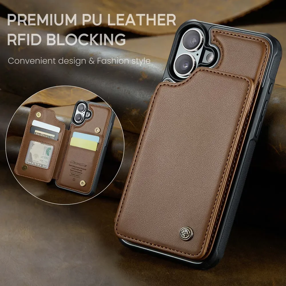 Luxury Leather Wallet Case for Apple iPhone16 with Leather Card Holder Shockproof Stand Cover capa
Luxury Leather Wallet Case for Apple iPhone16 with Leather Card Holder Shockproof Stand Cover capa
