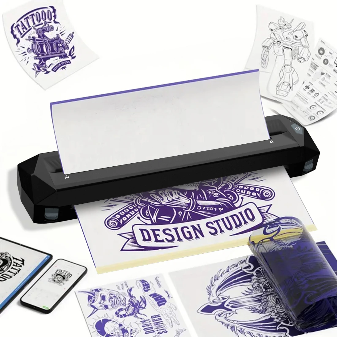 KVM Black Tattoo Stencil Transfer Printer Machine Wireless Bluetooth Portable Thermal Printer Compatible with Phone IPad & PC
KVM Black Tattoo Stencil Transfer Printer Machine Wireless Bluetooth Portable Thermal Printer Compatible with Phone IPad & PC