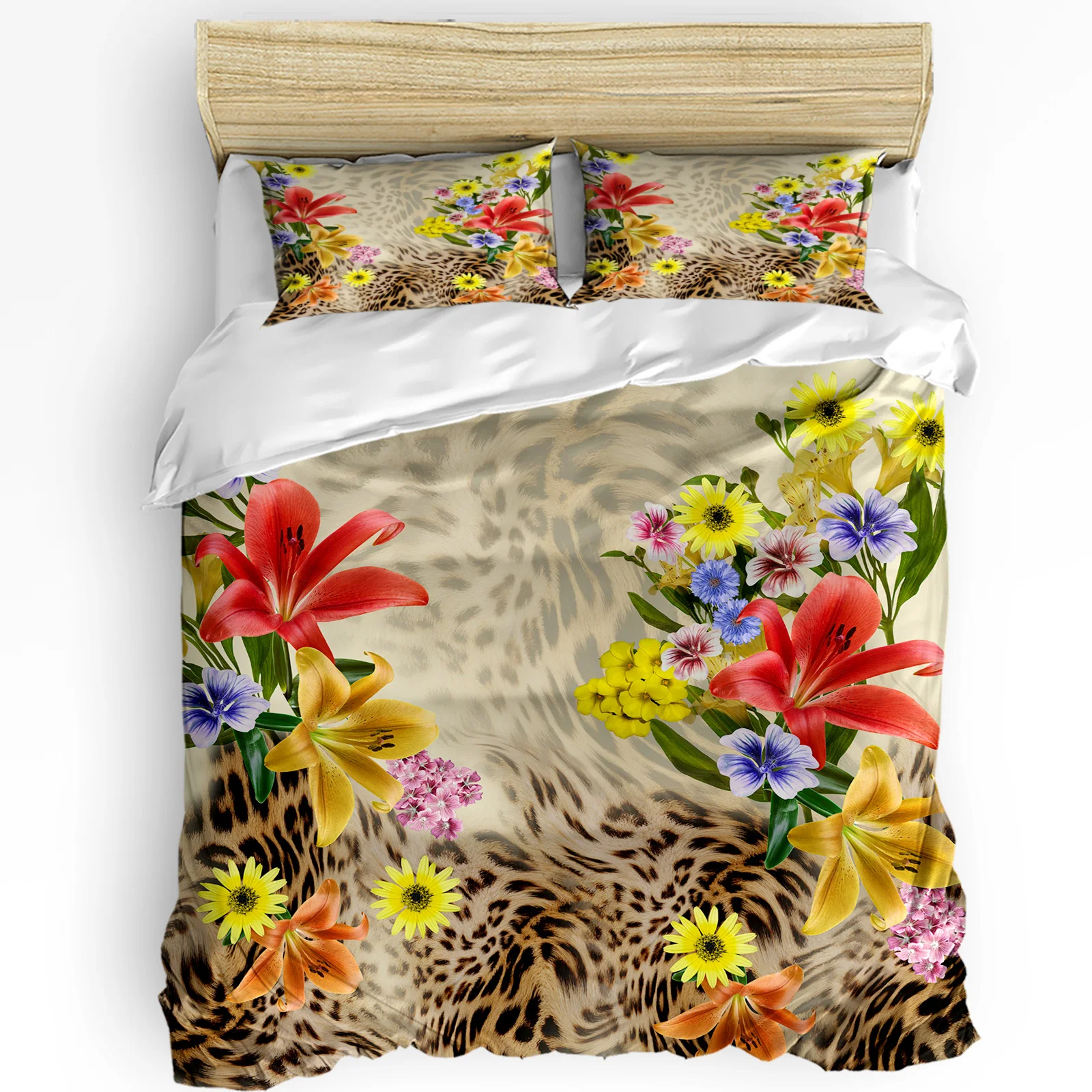 Flowers And Leopard Print Bedding Set 3pcs Boys Girls Duvet Cover Pillowcase Kids Adult Quilt Cover Double Bed Set Home Textile
Flowers And Leopard Print Bedding Set 3pcs Boys Girls Duvet Cover Pillowcase Kids Adult Quilt Cover Double Bed Set Home Textile