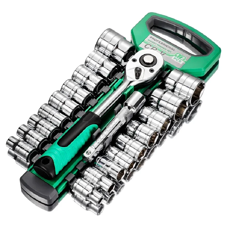 Standard 72 Teeth, 21 Piece Ratchet Wrench Socket Set 3/8" -1/2 "Metric Set Automotive Maintenance and Household Tools Set
Standard 72 Teeth, 21 Piece Ratchet Wrench Socket Set 3/8" -1/2 "Metric Set Automotive Maintenance and Household Tools Set