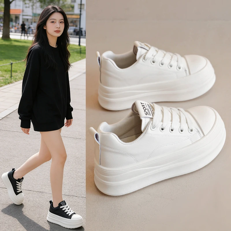 New Spring/Autumn Women Fashion thick sole round head Platform Lace-Up Shoes outdoor Casual comfortable Non-slip Female Sneakers
New Spring/Autumn Women Fashion thick sole round head Platform Lace-Up Shoes outdoor Casual comfortable Non-slip Female Sneakers