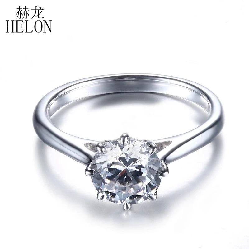 HELON Solid 18k 14k 10k White Gold Round 7mm DEF Color moissanite Diamond Engagement Wedding Ring Women Jewelry moissanite Ring
HELON Solid 18k 14k 10k White Gold Round 7mm DEF Color moissanite Diamond Engagement Wedding Ring Women Jewelry moissanite Ring