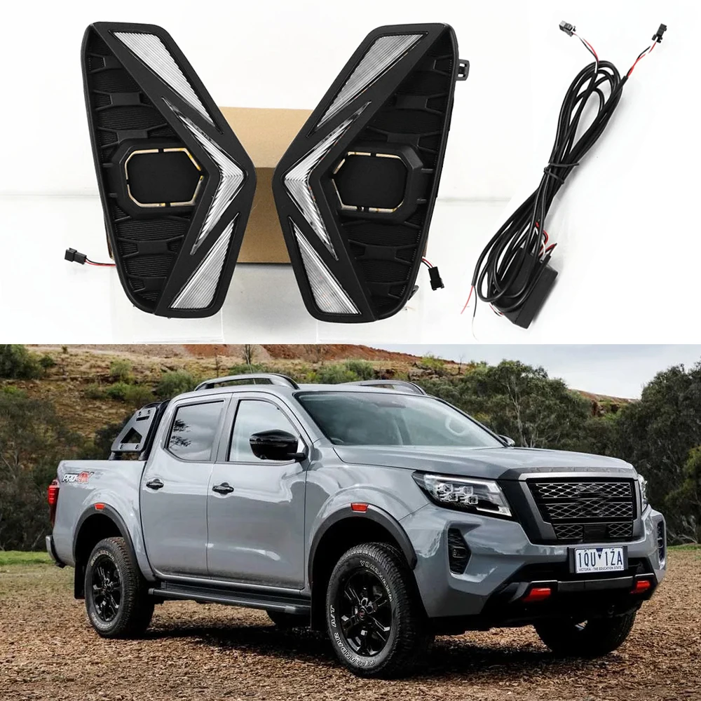 LED DRL Car Daytime Running Light Front Fog Lamps with Turn Signal Assembly Accessories For Nissan Navara NP300 2021
LED DRL Car Daytime Running Light Front Fog Lamps with Turn Signal Assembly Accessories For Nissan Navara NP300 2021