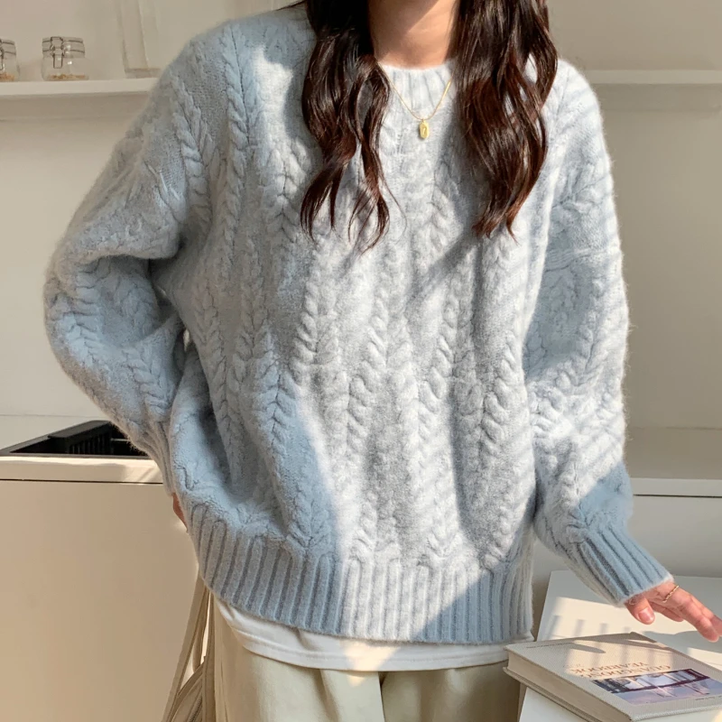Pullover Sweater Women Fall and Winter New Korean Loose Twist Gentle Versatile Knitted Tops Female Winter Clothes Women
Pullover Sweater Women Fall and Winter New Korean Loose Twist Gentle Versatile Knitted Tops Female Winter Clothes Women