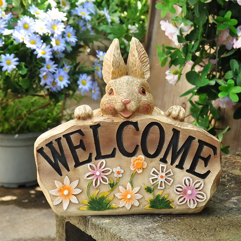 Outdoor Creative Resin Rabbit Figurines Crafts Welcome Card Decoration Livingroom Home Accessories OrnamentS Garden Furnishing
Outdoor Creative Resin Rabbit Figurines Crafts Welcome Card Decoration Livingroom Home Accessories OrnamentS Garden Furnishing
