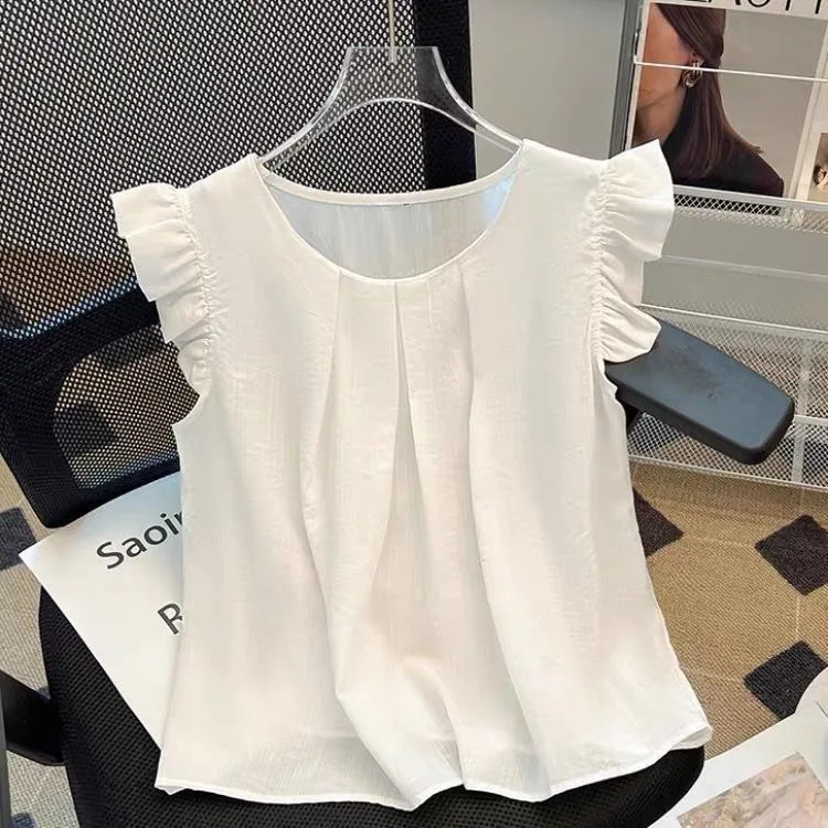 Elegant Loose Women's Shirt Summer 2026 New Style Commute Sweetened Slimming Breathable Polyester Short Sleeve round Neck
Elegant Loose Women's Shirt Summer 2026 New Style Commute Sweetened Slimming Breathable Polyester Short Sleeve round Neck