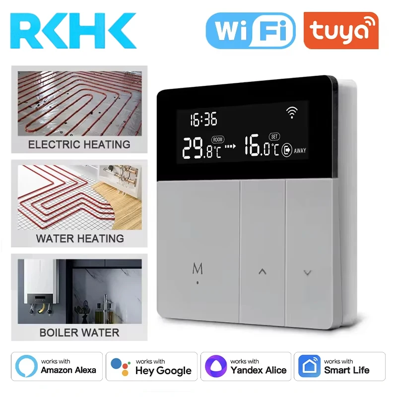 Tuya WiFi Smart Thermostat Electric Floor Heating and Water Gas Boiler Temperature Voice Remote Controller for Google Home Alexa
Tuya WiFi Smart Thermostat Electric Floor Heating and Water Gas Boiler Temperature Voice Remote Controller for Google Home Alexa