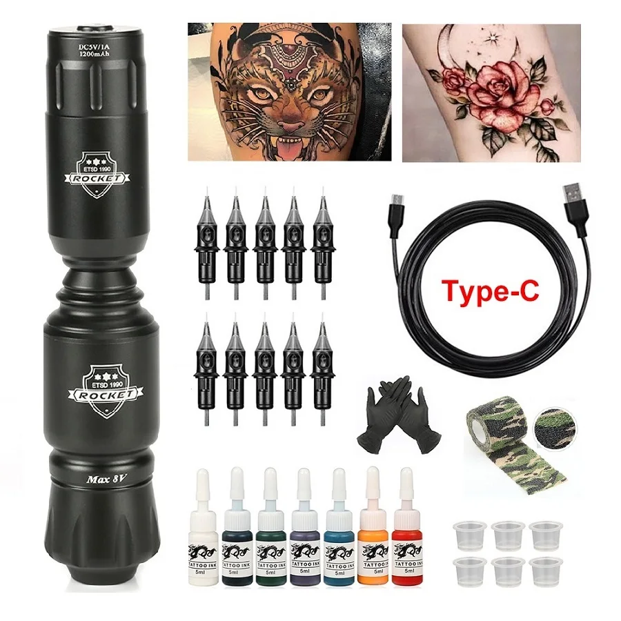Professional Rocket Tattoo Machine Set Japan Motor Wireless Tattoo Power Supply Professional RCA Interface Rotary Tattoo Pen Kit
Professional Rocket Tattoo Machine Set Japan Motor Wireless Tattoo Power Supply Professional RCA Interface Rotary Tattoo Pen Kit