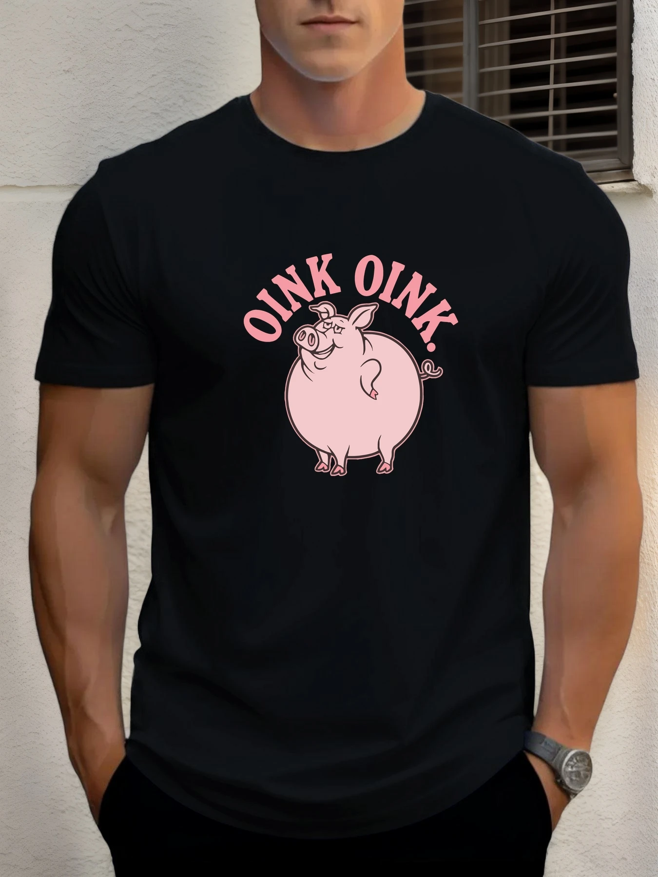 Мужская хлопковая футболка, летняя круглая шея с короткими рукавами, OINK OINK с принтом дышащей уличной одежды модная крутая футболка
Мужская хлопковая футболка, летняя круглая шея с короткими рукавами, OINK OINK с принтом дышащей уличной одежды модная крутая футболка
