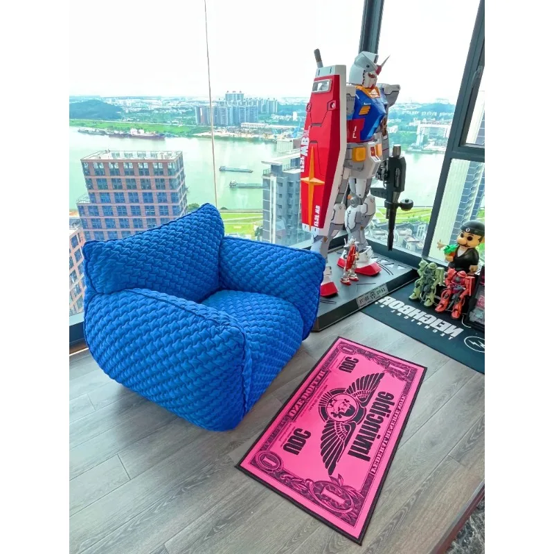 Italian minimalist personality single blue fat sofa designer hotel bedroom creative living room
Italian minimalist personality single blue fat sofa designer hotel bedroom creative living room