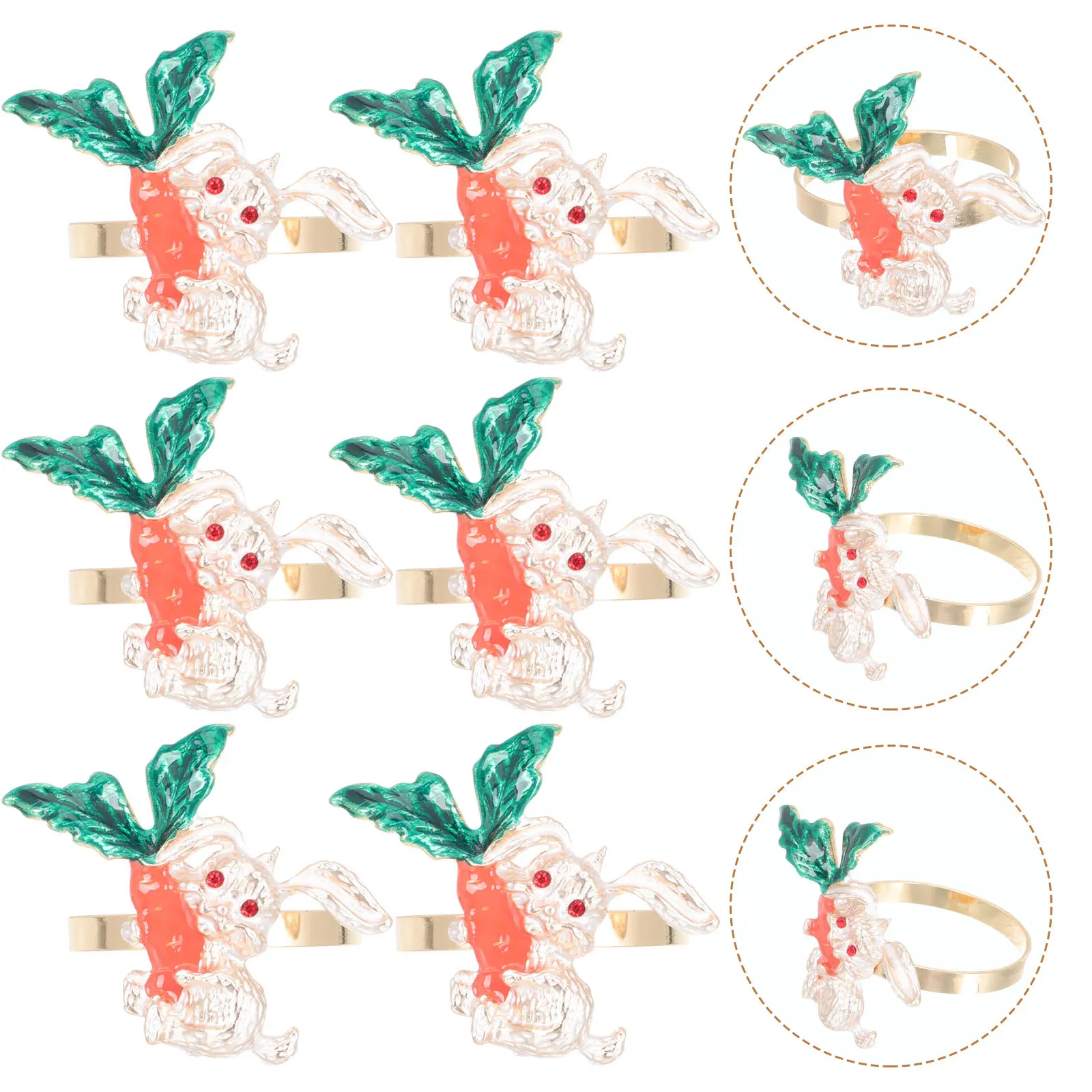 6Pcs Napkin Rings Easter Bunny Carrot Design Metal Table Decoration for Holiday Party Wedding Spring Festive Dinner Decorative
6Pcs Napkin Rings Easter Bunny Carrot Design Metal Table Decoration for Holiday Party Wedding Spring Festive Dinner Decorative