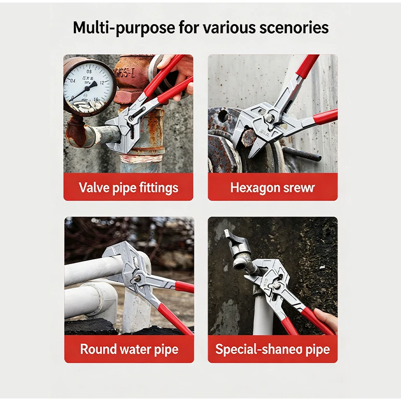 Water Pump Pliers Quick Adjustable Slip Joint Pliers 7/10 Inch Pipe Wrench Anti-slip Wear Resistant Plumbing Tool For Pipe Nuts
Water Pump Pliers Quick Adjustable Slip Joint Pliers 7/10 Inch Pipe Wrench Anti-slip Wear Resistant Plumbing Tool For Pipe Nuts