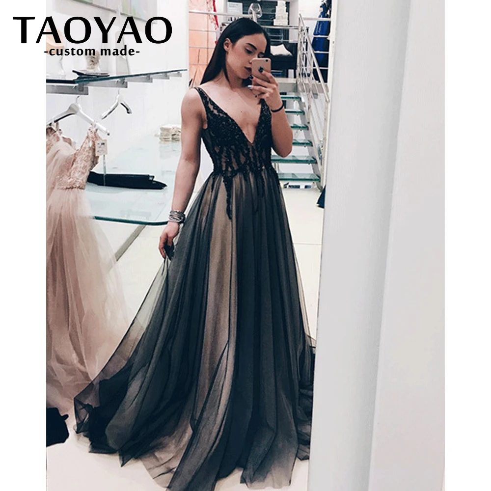 Sexy A-line Party Dresses Customized Sleeveless Backless Prom Dresses Deep V Neck Lace Long Evening Dresses Robes De Soirée
Sexy A-line Party Dresses Customized Sleeveless Backless Prom Dresses Deep V Neck Lace Long Evening Dresses Robes De Soirée