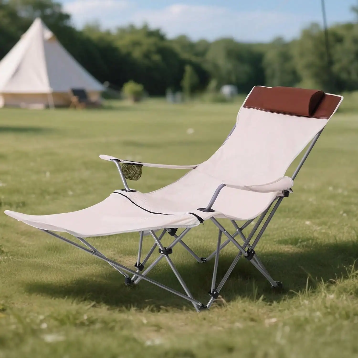 Reclining Camping Chair, Folding Lounge Chair With Foot Rest, 2-In-1 Portable Detachable For Beach/Camping/Patio (Beige)
Reclining Camping Chair, Folding Lounge Chair With Foot Rest, 2-In-1 Portable Detachable For Beach/Camping/Patio (Beige)