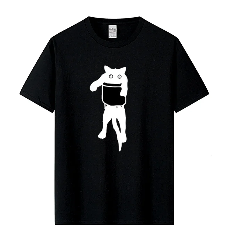 Men's T-shirt 100% Cotton Funny Pocket Cat Print Summer Loose Cool O-neck T Shirt for Men Short Sleeve T-shirt Male Tees
Men's T-shirt 100% Cotton Funny Pocket Cat Print Summer Loose Cool O-neck T Shirt for Men Short Sleeve T-shirt Male Tees