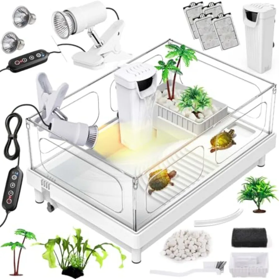 Small Turtle Tank Kit Tank+Light+Filter Acrylic Turtle Tank Starter Kit with Bask Platform Bottom Drain Multi-Function Area for
Small Turtle Tank Kit Tank+Light+Filter Acrylic Turtle Tank Starter Kit with Bask Platform Bottom Drain Multi-Function Area for