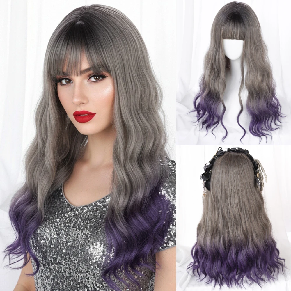 Long Wavy Hair Wigs Ombre Grey To Purple Realistic Synthetic Wig Heat Resistant Fiber for Daily Use Party Cosplay Easy to Wear
Long Wavy Hair Wigs Ombre Grey To Purple Realistic Synthetic Wig Heat Resistant Fiber for Daily Use Party Cosplay Easy to Wear