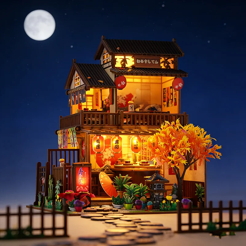 New Japanese Sushi Store Wooden Dollhouse Miniature with Furniture Kit DIY Assembly Brick Toy for Child Adult Birthday Gift Casa
New Japanese Sushi Store Wooden Dollhouse Miniature with Furniture Kit DIY Assembly Brick Toy for Child Adult Birthday Gift Casa