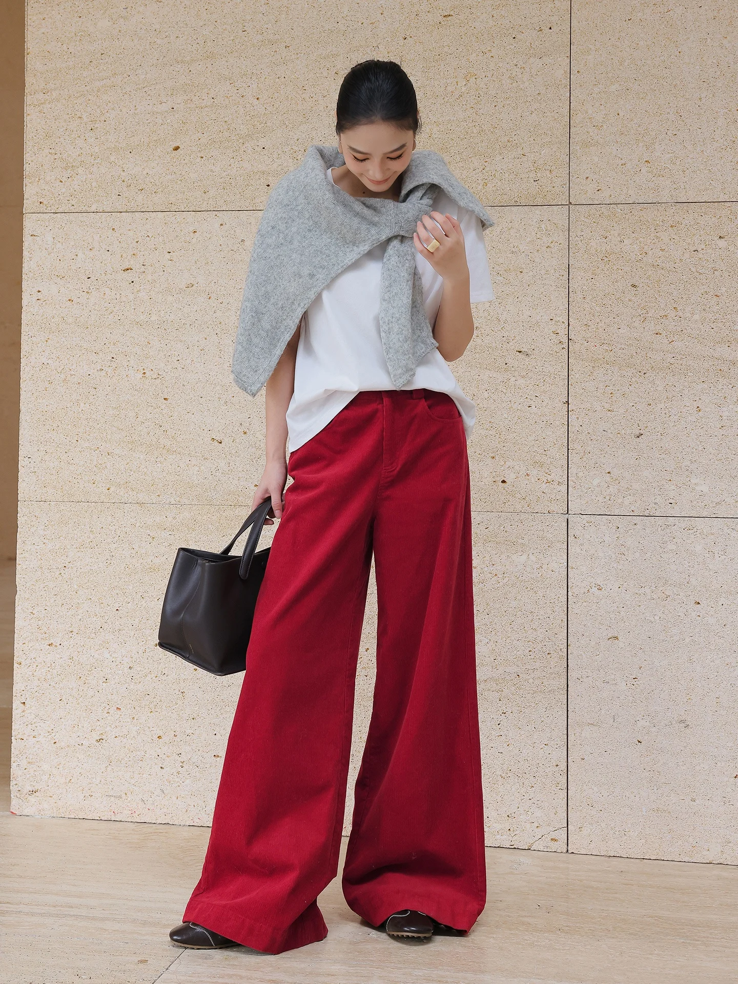 JWUNIQUE Red High Waist Draped Wide Leg Pants Women's Casual Floor-Length Trousers Flowing Clouds Wine Pit New Style
JWUNIQUE Red High Waist Draped Wide Leg Pants Women's Casual Floor-Length Trousers Flowing Clouds Wine Pit New Style