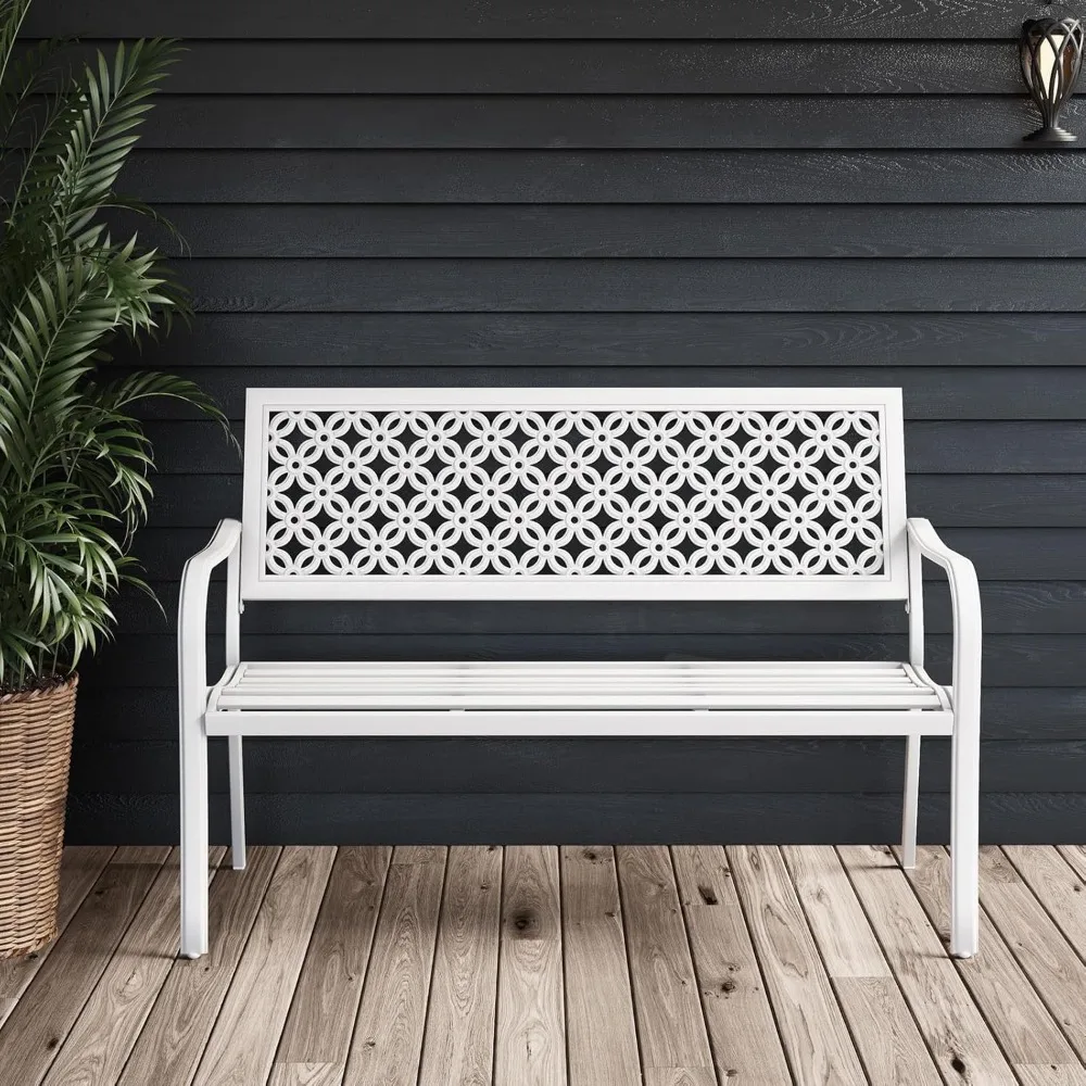 Garden Bench, Outdoor Benches with Anti-Rust Metal Powder Coated Frame, for Front Porch Park Outside Furniture Decor
Garden Bench, Outdoor Benches with Anti-Rust Metal Powder Coated Frame, for Front Porch Park Outside Furniture Decor
