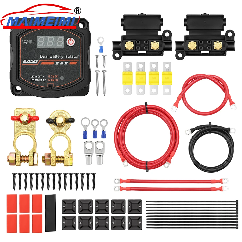 Smart Dual battery Isolator Kit with LED Voltage Display 12V 140 Amp Waterproof VSR Car Sensitive Relay Kit For Car RV
Smart Dual battery Isolator Kit with LED Voltage Display 12V 140 Amp Waterproof VSR Car Sensitive Relay Kit For Car RV