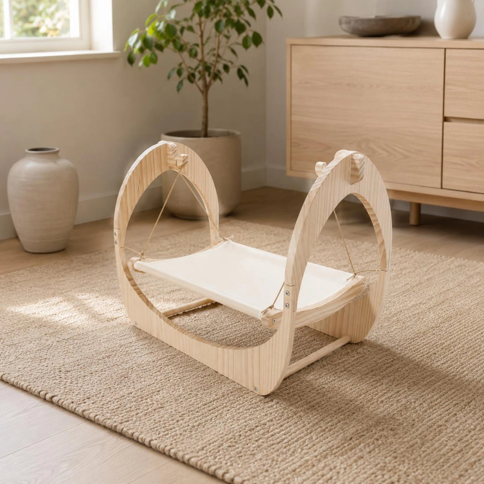 Wooden Feline Swing Bed Curved Frame Suspended Feline Sling Bed Cloth Sling
Wooden Feline Swing Bed Curved Frame Suspended Feline Sling Bed Cloth Sling