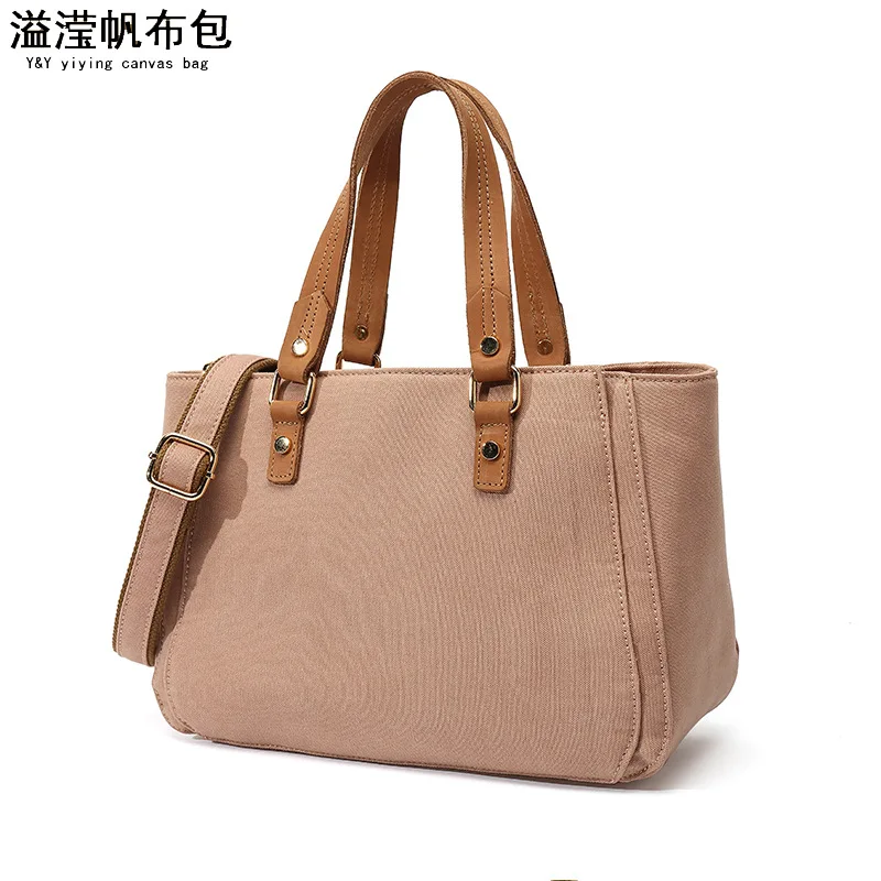 Casual women's portable waterproof canvas oblique span bag, with first-layer leather solid color shoulder bag, fashionable, simp
Casual women's portable waterproof canvas oblique span bag, with first-layer leather solid color shoulder bag, fashionable, simp