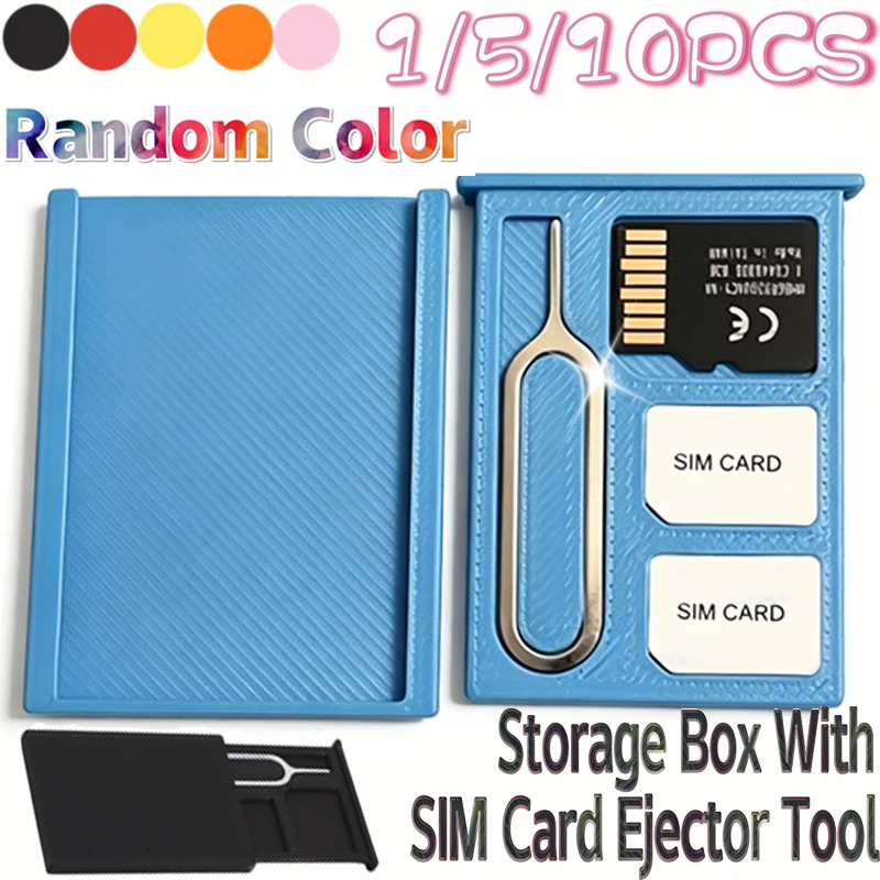Portable PLA Memory Card Storage Holder Box With SIM Eject Pin Mini SIM TF Micro SD Card Organizer Durable Mixed Color 1/5/10PCS
Portable PLA Memory Card Storage Holder Box With SIM Eject Pin Mini SIM TF Micro SD Card Organizer Durable Mixed Color 1/5/10PCS