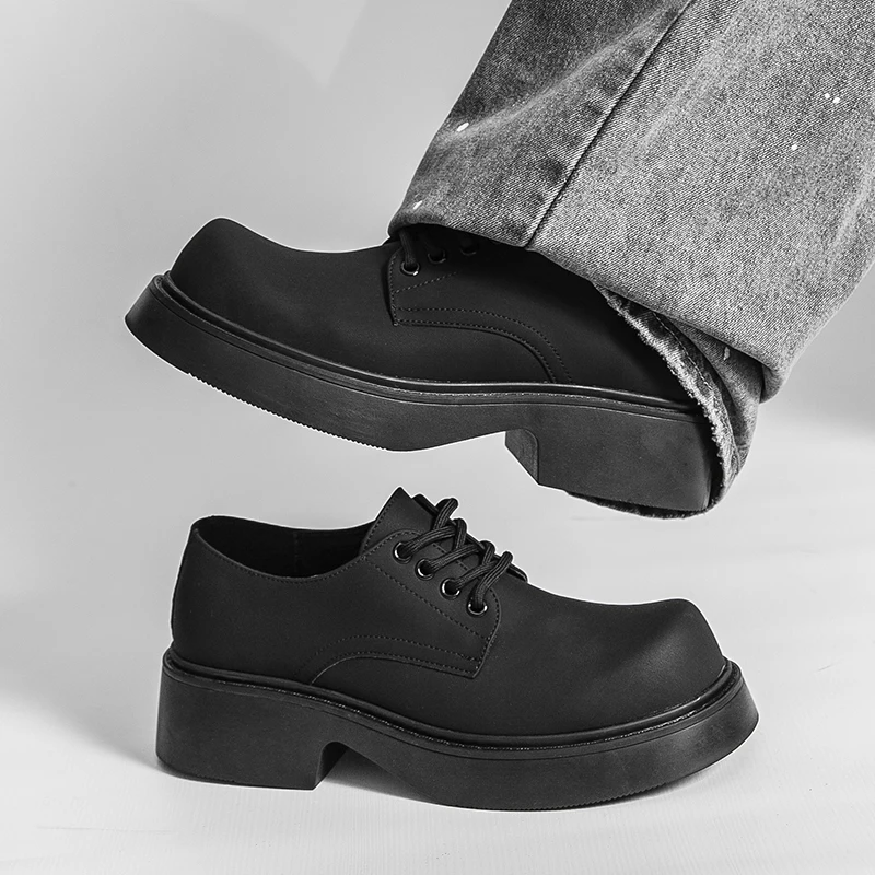 Men Four Seasons Derby Shoes, Wide Toe Thick Sole Trendy Business Casual Leather Shoes, Anti-slip Wear-resistant Work Footwear
Men Four Seasons Derby Shoes, Wide Toe Thick Sole Trendy Business Casual Leather Shoes, Anti-slip Wear-resistant Work Footwear