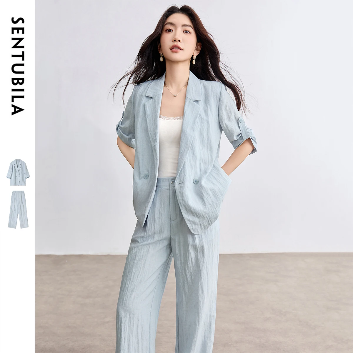 SENTUBILA Two-piece Ladies Set 2025 New Collection Women's Linen Pleated Pants Suits Summer Woman Outfit Clothing Sets 152ZE1846
SENTUBILA Two-piece Ladies Set 2025 New Collection Women's Linen Pleated Pants Suits Summer Woman Outfit Clothing Sets 152ZE1846