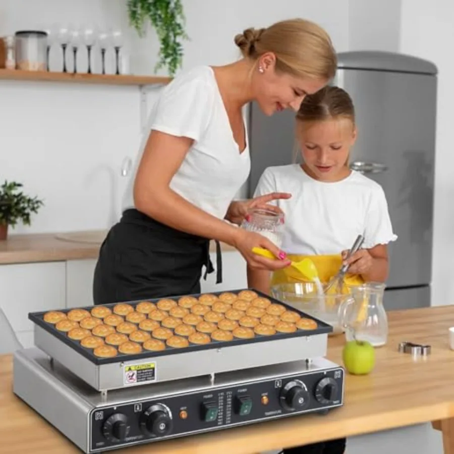 Mini Waffle Maker for snacks desserts, nonstick plate, 50300 dual temperature control, 1.8 round, commercial electric Dutch pan
Mini Waffle Maker for snacks desserts, nonstick plate, 50300 dual temperature control, 1.8 round, commercial electric Dutch pan