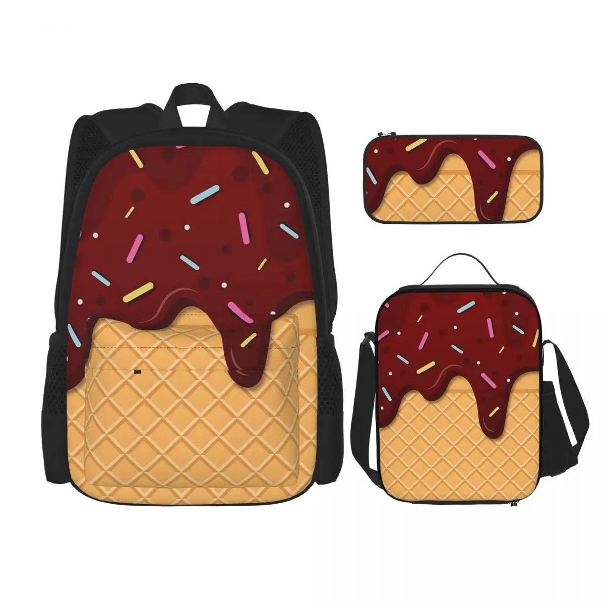 Ice Cream Waffle With Chocolate Backpacks Kids Bookbag School Bags Rucksack Lunch Bag Pen Bag Three-Piece Set
Ice Cream Waffle With Chocolate Backpacks Kids Bookbag School Bags Rucksack Lunch Bag Pen Bag Three-Piece Set