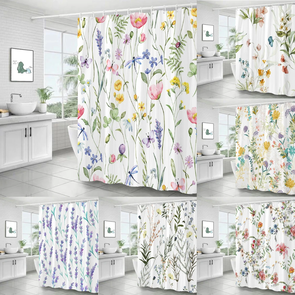 Plant Leaves Flower Shower Curtains With Hooks Floral Print Fabric Bathroom Decor Splash Resistant Partition Bath Curtains
Plant Leaves Flower Shower Curtains With Hooks Floral Print Fabric Bathroom Decor Splash Resistant Partition Bath Curtains