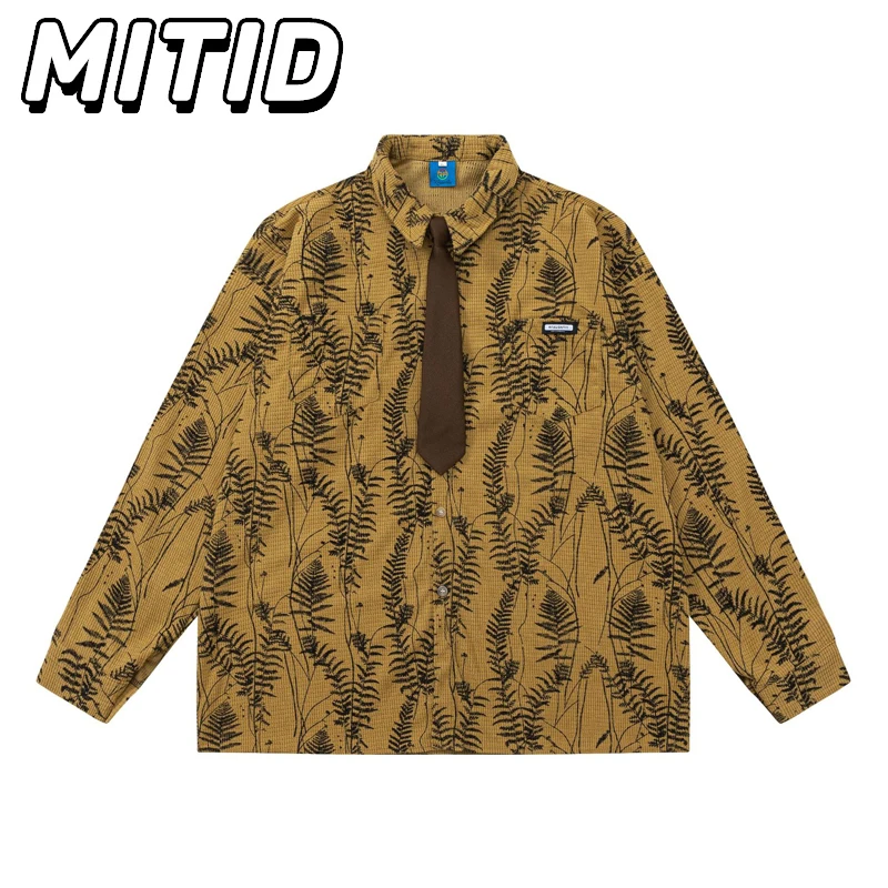 Vintage Retro Shirts Blouses Men Designer Japanese Tie Plant Print Corduroy Shirts for Men Fashion Loose Long Sleeve New Shirts
Vintage Retro Shirts Blouses Men Designer Japanese Tie Plant Print Corduroy Shirts for Men Fashion Loose Long Sleeve New Shirts