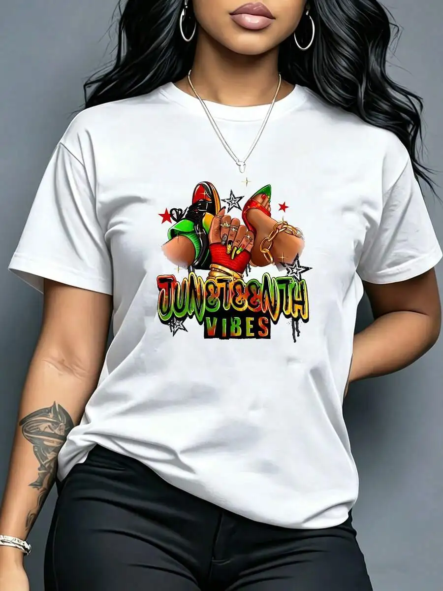 Juneteenth Print Casual Short Sleeve T-Shirt Summer Everyday Staple
Juneteenth Print Casual Short Sleeve T-Shirt Summer Everyday Staple