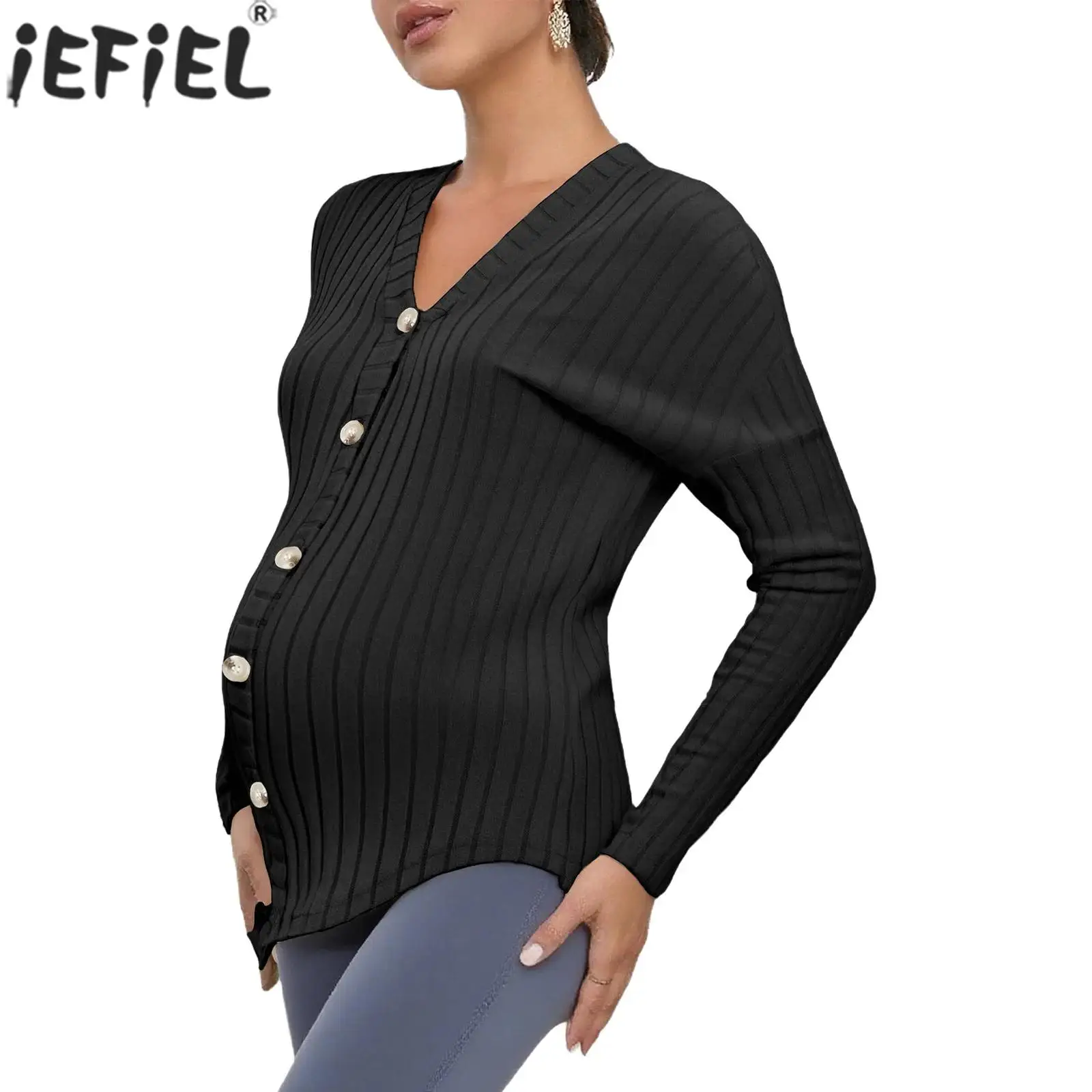 Women Maternity Long Sleeve Button Down Shirt Knit Nursing Tee Tops Spring Autumn Casual Cardigan for Daily Work Photography
Women Maternity Long Sleeve Button Down Shirt Knit Nursing Tee Tops Spring Autumn Casual Cardigan for Daily Work Photography