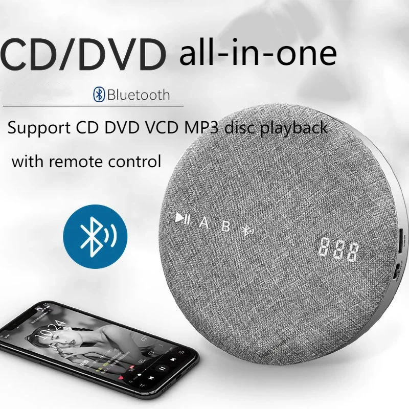 Multi functional CD/DVD/VCD player portable Bluetooth speaker supports USB flash drive headphone playback wireless remote contro
Multi functional CD/DVD/VCD player portable Bluetooth speaker supports USB flash drive headphone playback wireless remote contro