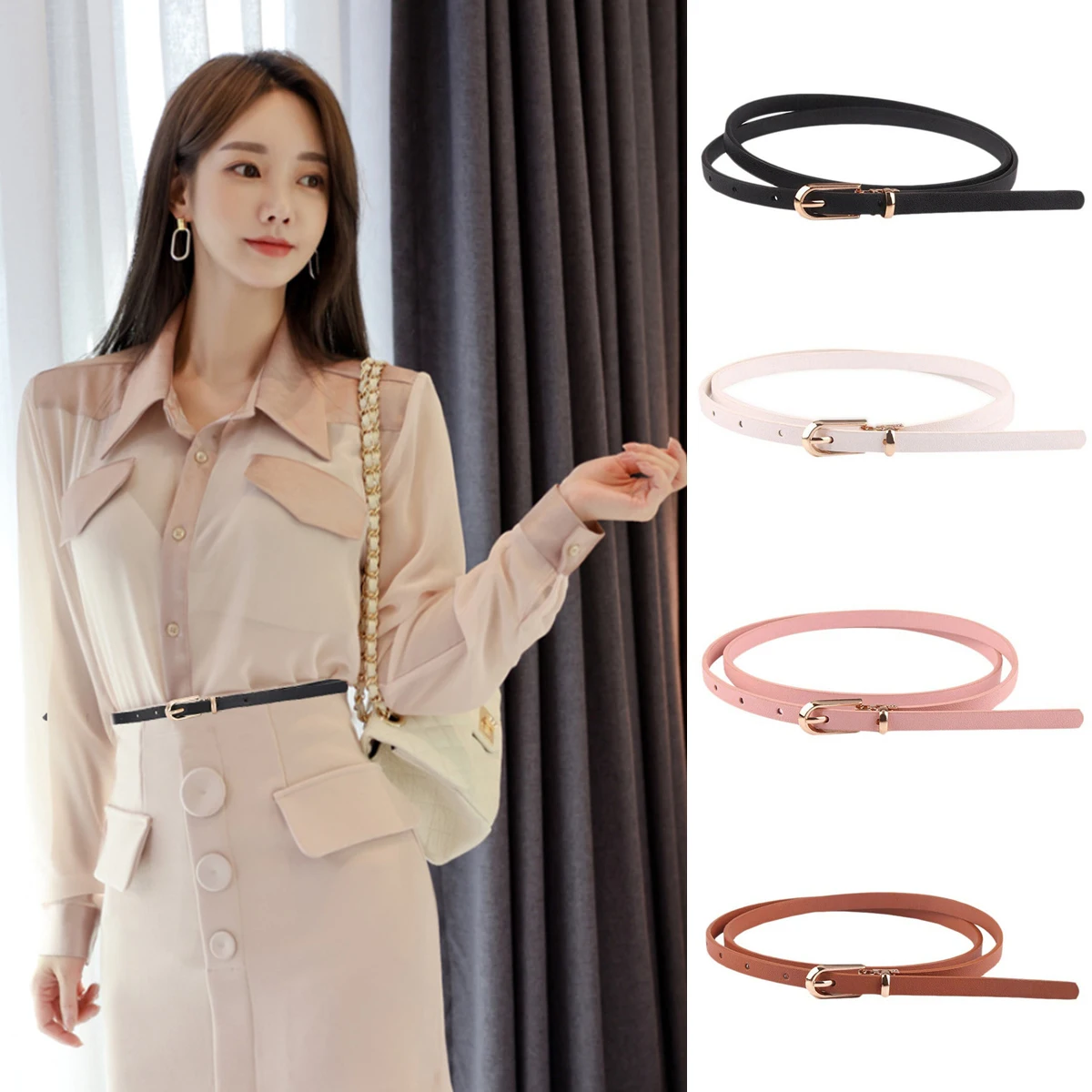 2024 New Fashion Wild Women Jeans Thin Belt Simple Buckle Pants Belts Female PU Leather Waist Strap Youth Students Waistband
2024 New Fashion Wild Women Jeans Thin Belt Simple Buckle Pants Belts Female PU Leather Waist Strap Youth Students Waistband