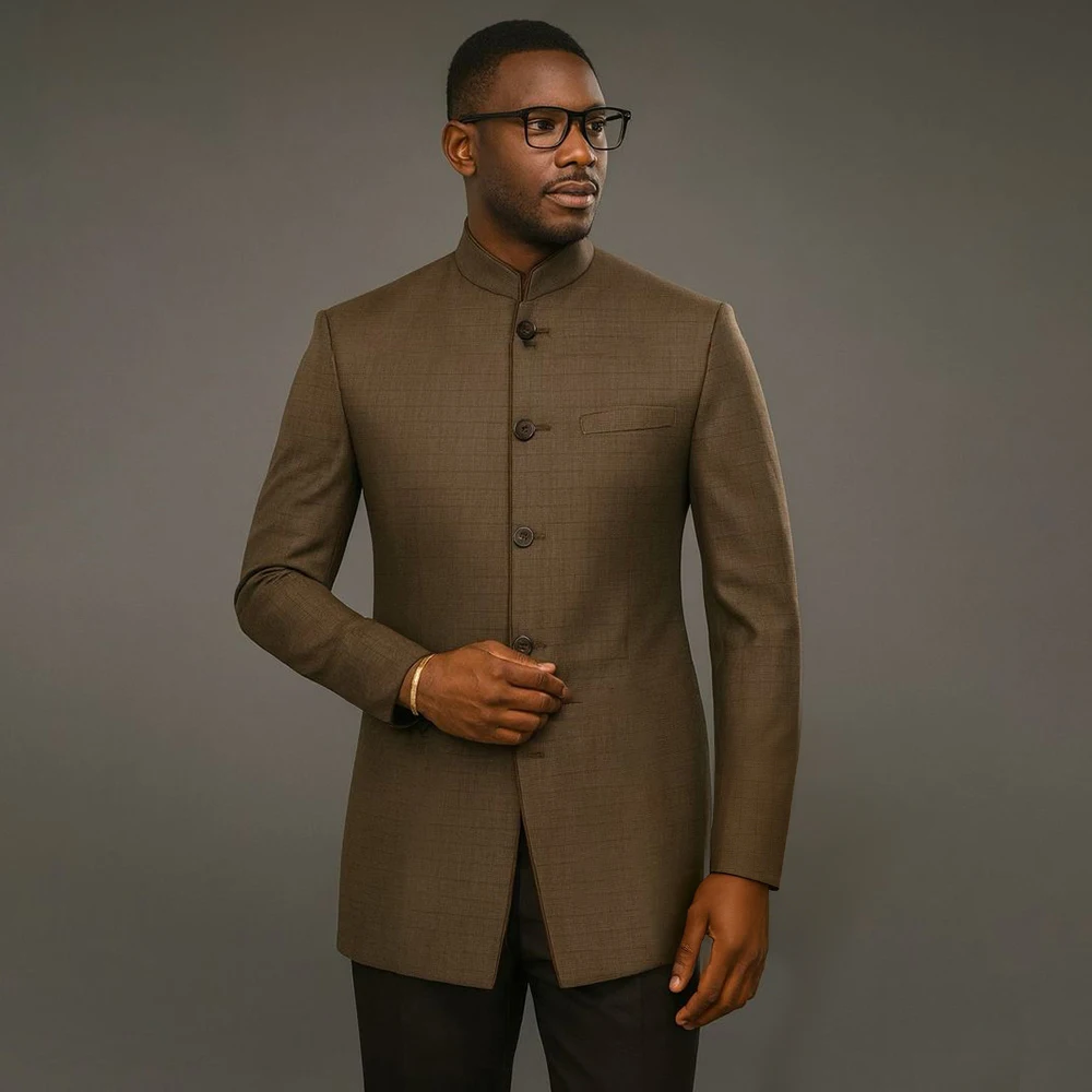 Luxury Men's Suits High Quality Single Breasted Stand Lapel Slim Fit Jacket With Pants Sets Fashion Customzied Male Clothing
Luxury Men's Suits High Quality Single Breasted Stand Lapel Slim Fit Jacket With Pants Sets Fashion Customzied Male Clothing