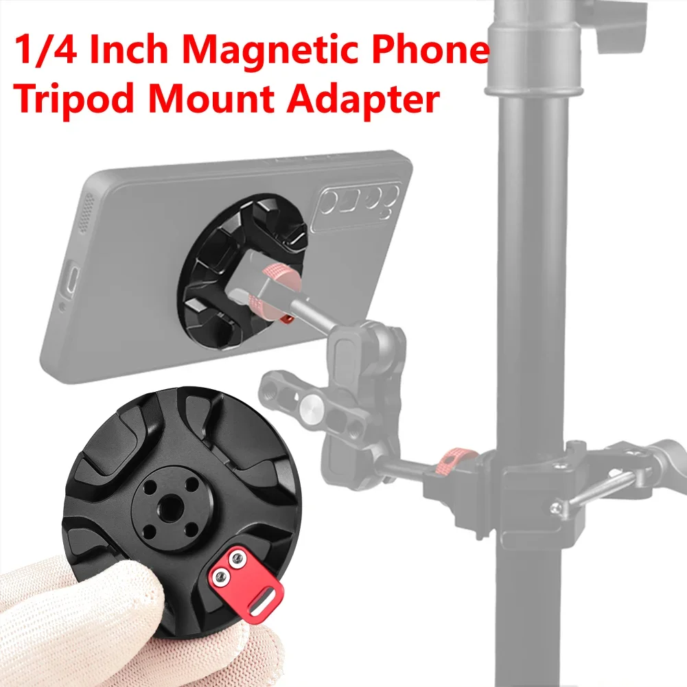 New 1/4 Inch Screw Hole Phone Tripod Mount Adapter for Magsafe for iPhone 16/15/14/13/12 Series for Tripod/Camera/Selfie Stick
New 1/4 Inch Screw Hole Phone Tripod Mount Adapter for Magsafe for iPhone 16/15/14/13/12 Series for Tripod/Camera/Selfie Stick