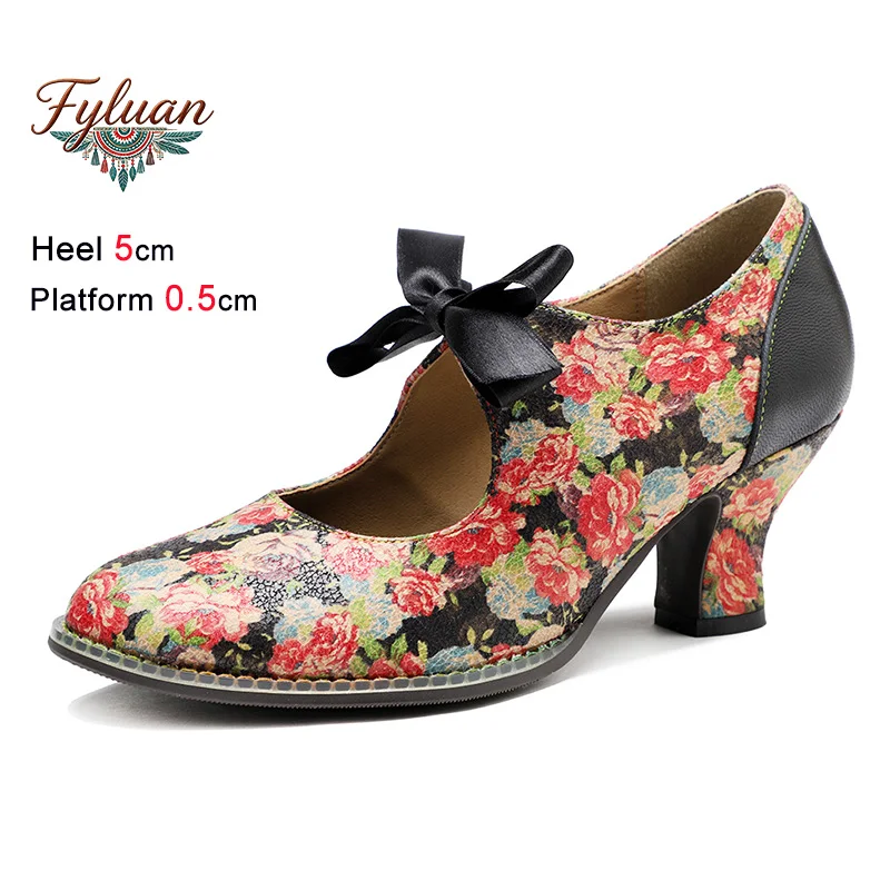 2026 Spring Summer Women's Dress Shoes 5CM Thick Heels Flowers Print Strappy Single Shoes Bohemian Fashion Woman Lace-up Pumps
2026 Spring Summer Women's Dress Shoes 5CM Thick Heels Flowers Print Strappy Single Shoes Bohemian Fashion Woman Lace-up Pumps