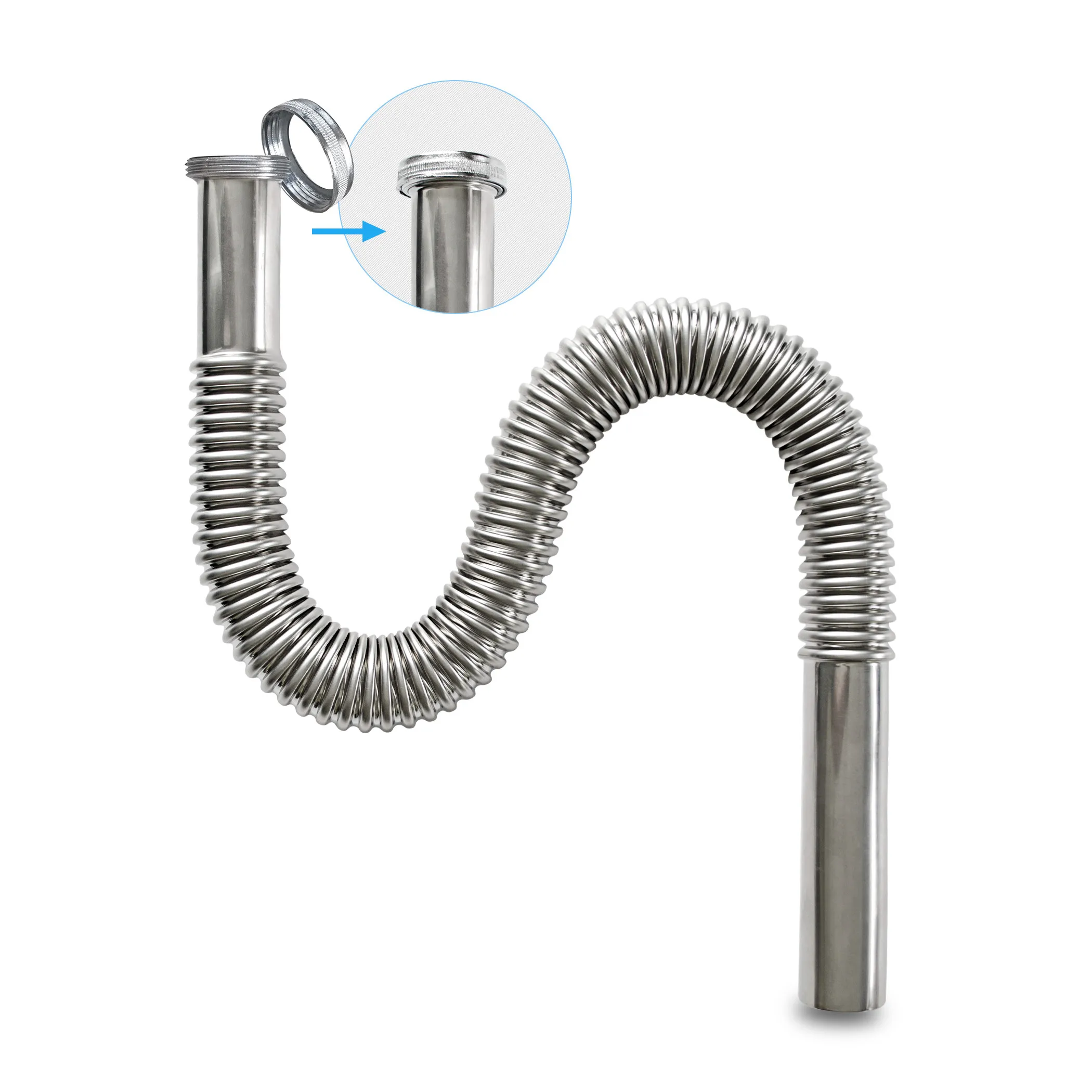 78cm Length 1-1/4 Inch Stainless Steel Sink Drain Pipe Universal Flexible Waste Tubing Lower Single-slot Sewer Kitchen Bathroom
78cm Length 1-1/4 Inch Stainless Steel Sink Drain Pipe Universal Flexible Waste Tubing Lower Single-slot Sewer Kitchen Bathroom
